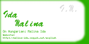 ida malina business card